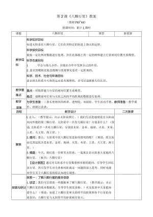 教科版六年级下册科学第三单元第2课《八颗行星》教案（定稿）.docx