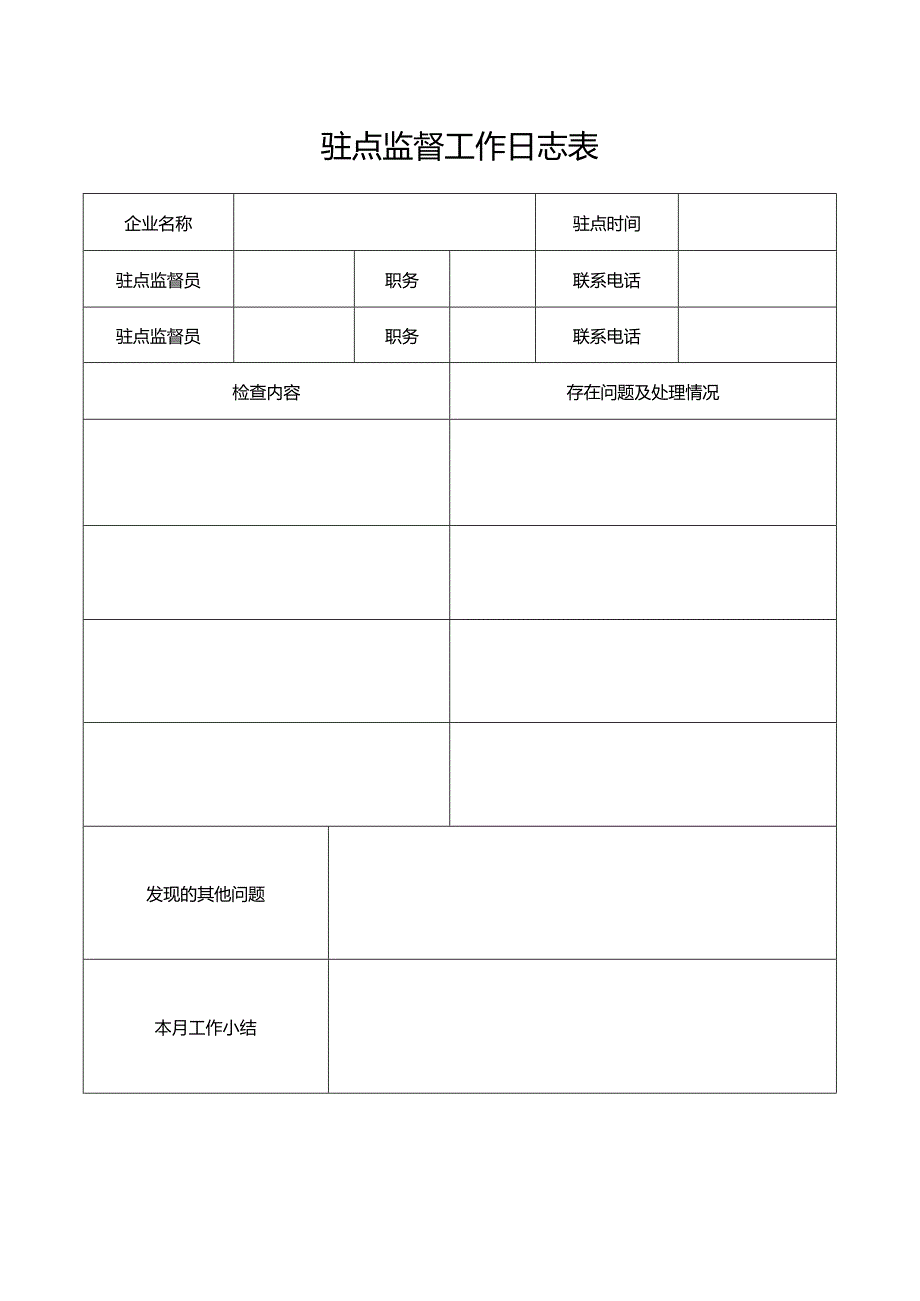 驻点监督工作日志表.docx_第1页