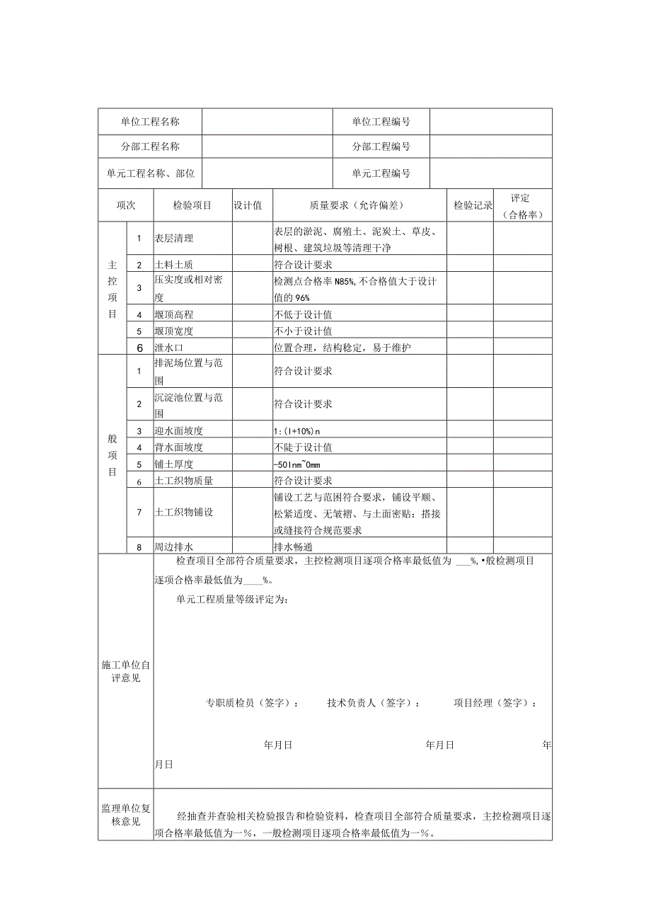 河湖生态疏浚工程施工单元工程质量评定表.docx_第3页