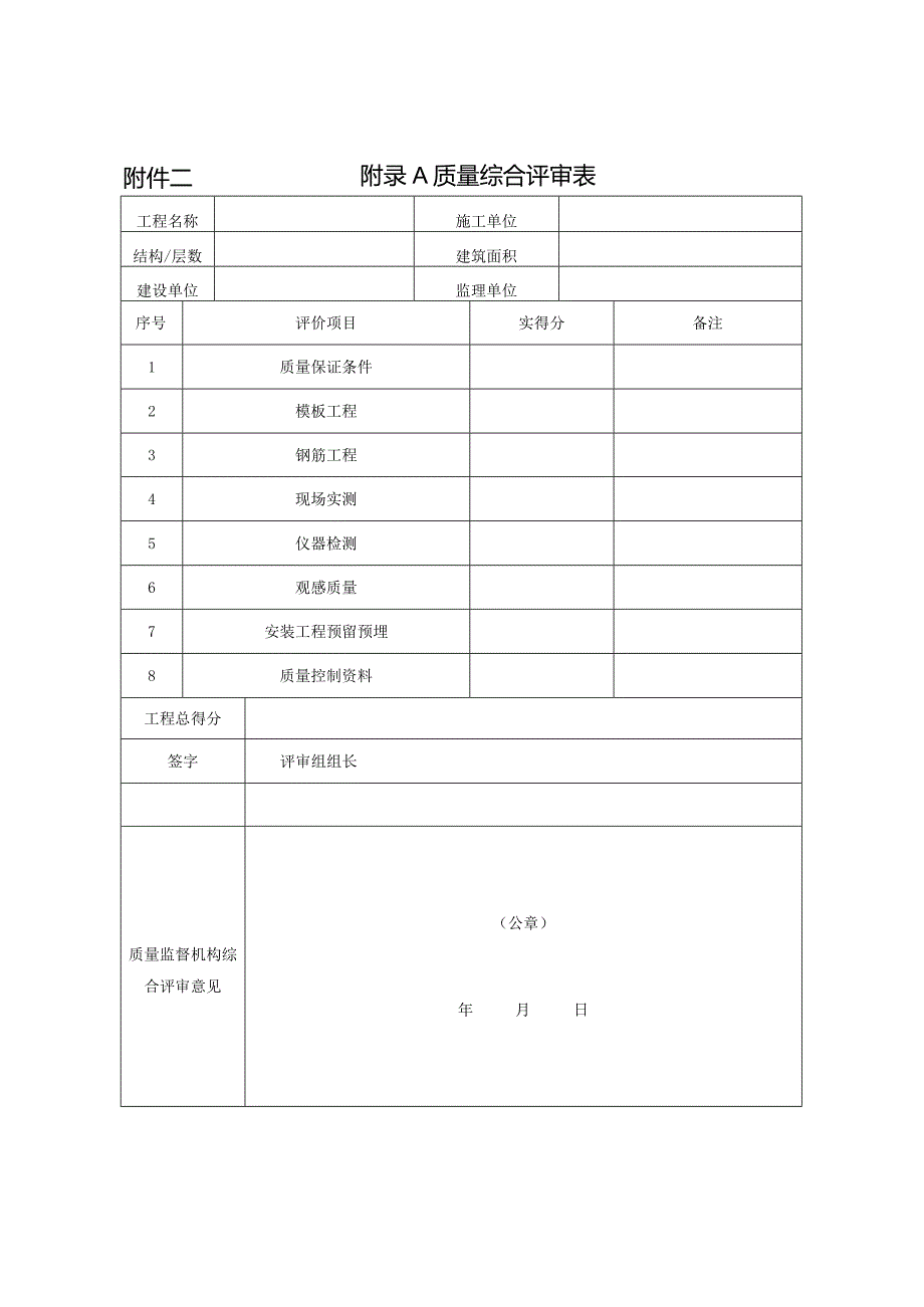 质量综合评审表.docx_第1页