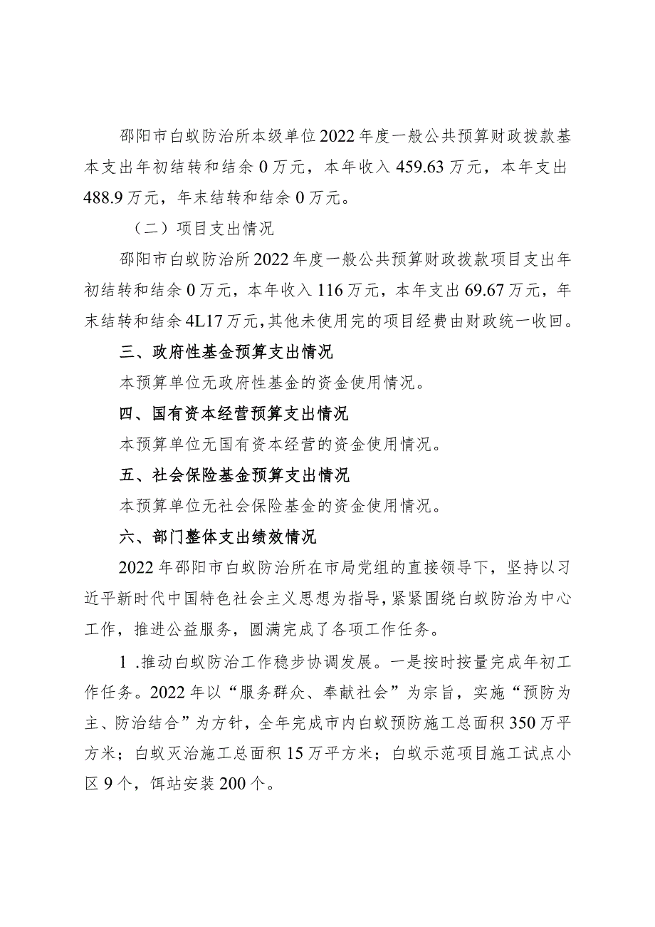 2022年度邵阳市白蚁防治所整体支出绩效自评报告.docx_第3页