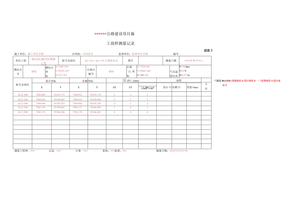 测表3-施工放样测量记录.docx_第1页