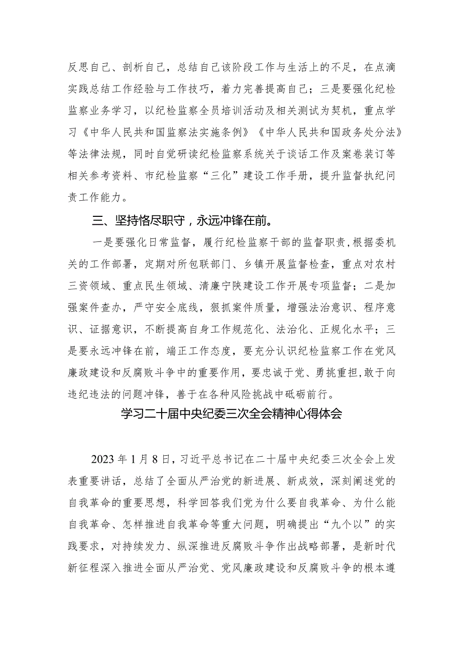 学习贯彻二十中央纪委三次全会精神心得体会研讨发言材料9篇供参考.docx_第3页