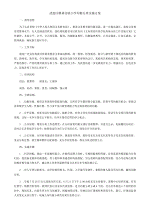 武进区横林实验小学均衡分班实施方案.docx