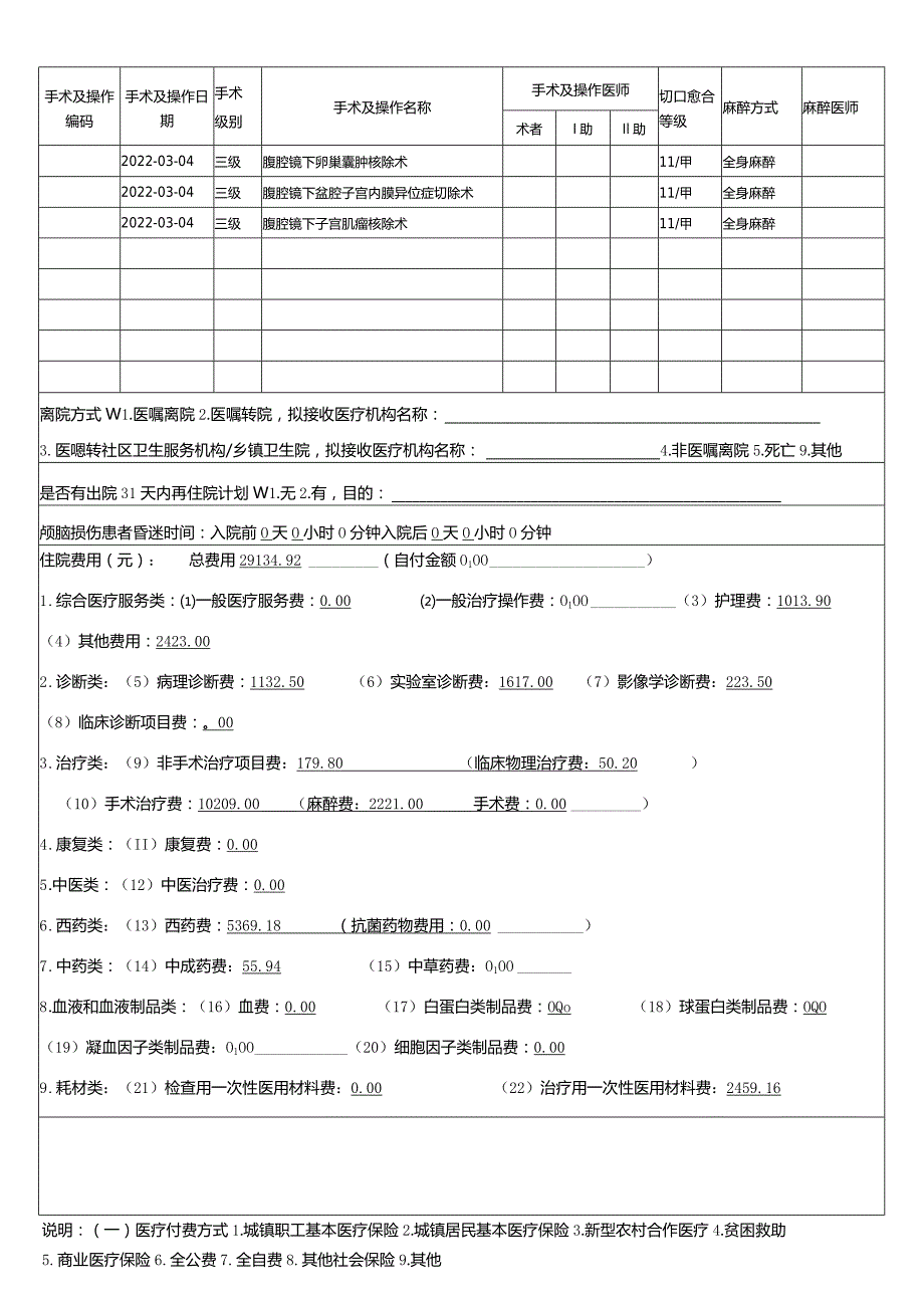 手术费用清单.docx_第1页