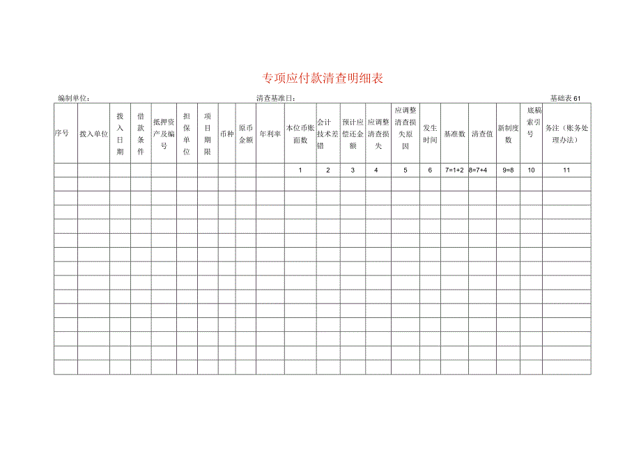 专项应付款清查工作底稿明细表.docx_第1页