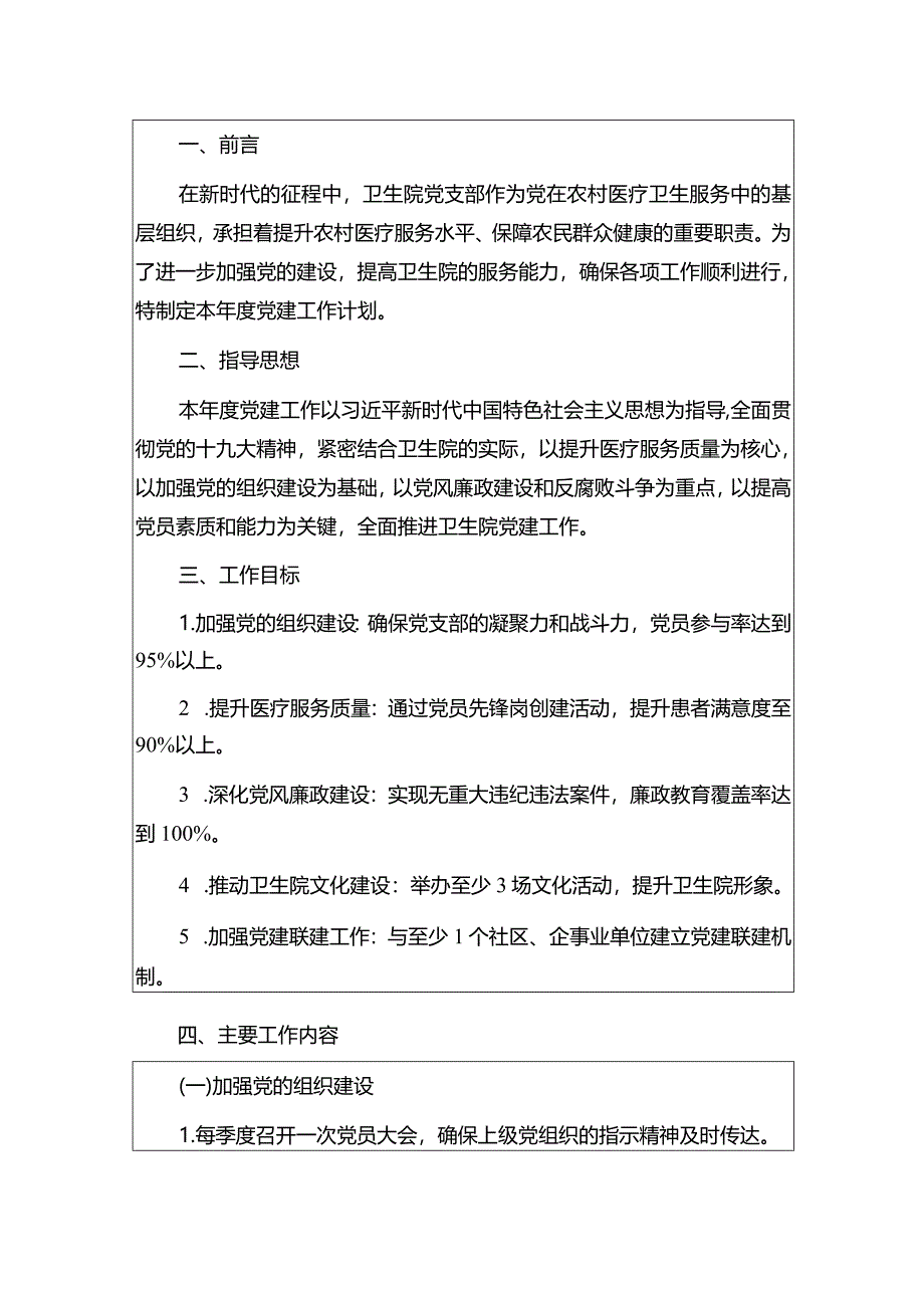 2024医院卫生院党支部年度党建工作计划（最新版）.docx_第2页