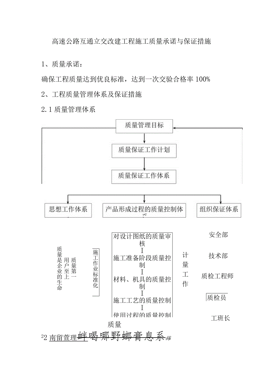 高速公路互通立交改建工程施工质量承诺与保证措施.docx_第1页