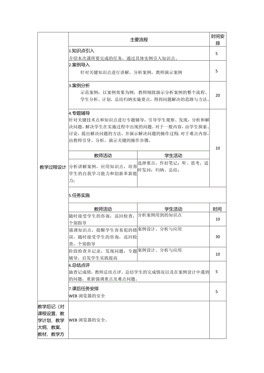 计算机网络安全技术（微课版）-教案9.1--9.3WEB应用安全概述、WEB服务器软件的安全、WEB浏览器的安全（4学时）.docx_第2页