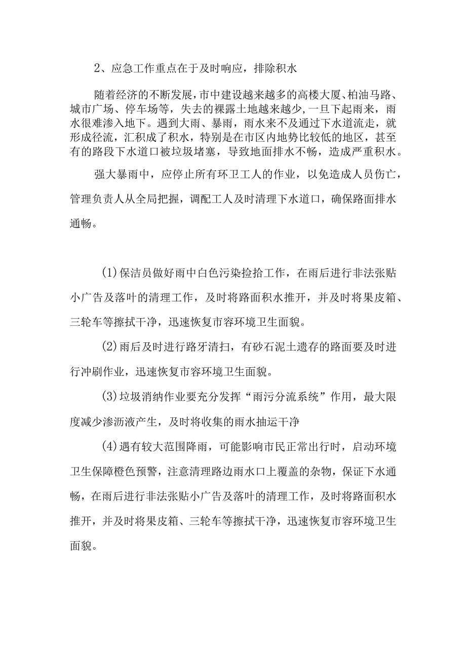 隧道辖区道路清扫保洁劳务保洁服务针对暴雨天气的应急预案.docx_第3页