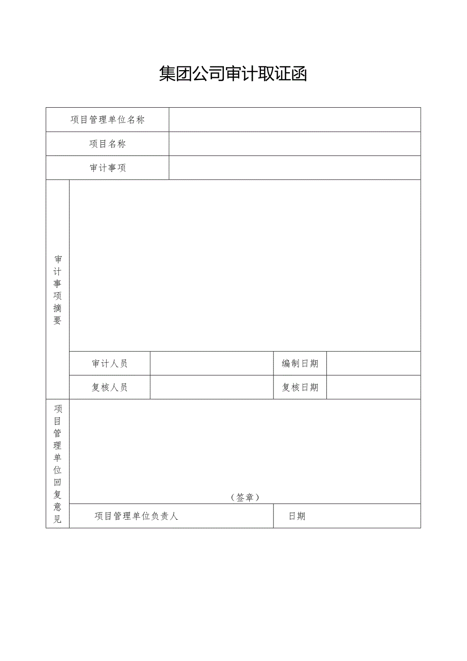 集团公司审计取证函.docx_第1页