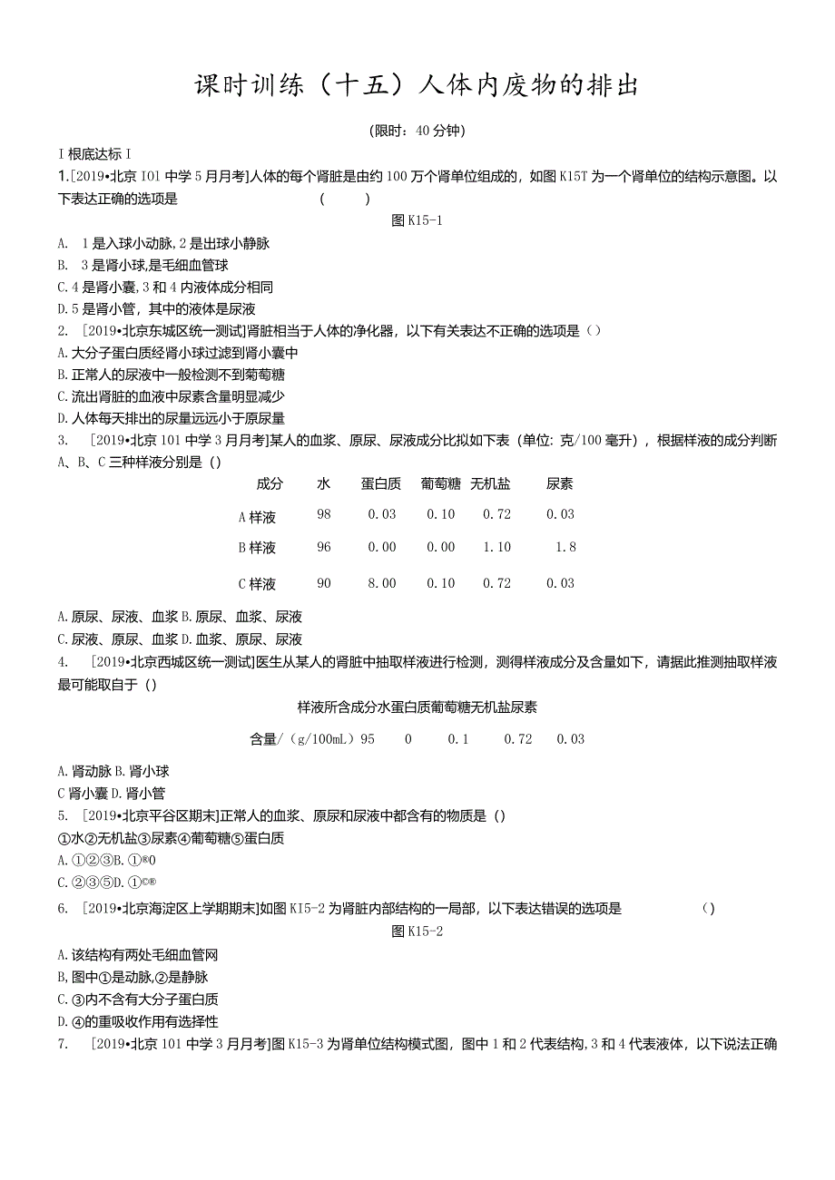 课时训练15人体内废物的排出.docx_第1页