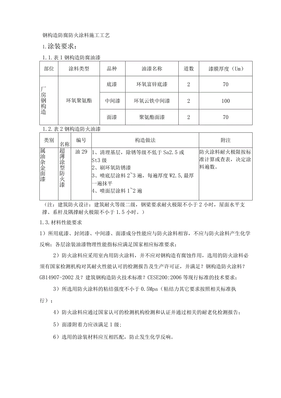 钢筋结构防腐防火涂装的施工设计方案.docx_第1页