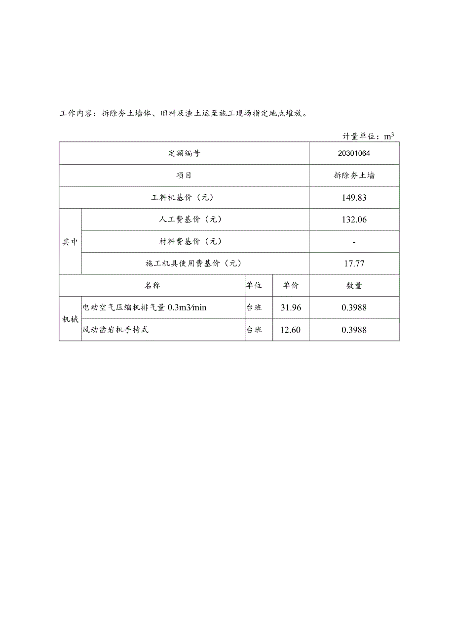 福建省拆除夯土墙等4项补充定额和部分模板定额人工费予以调整通知2024.docx_第2页