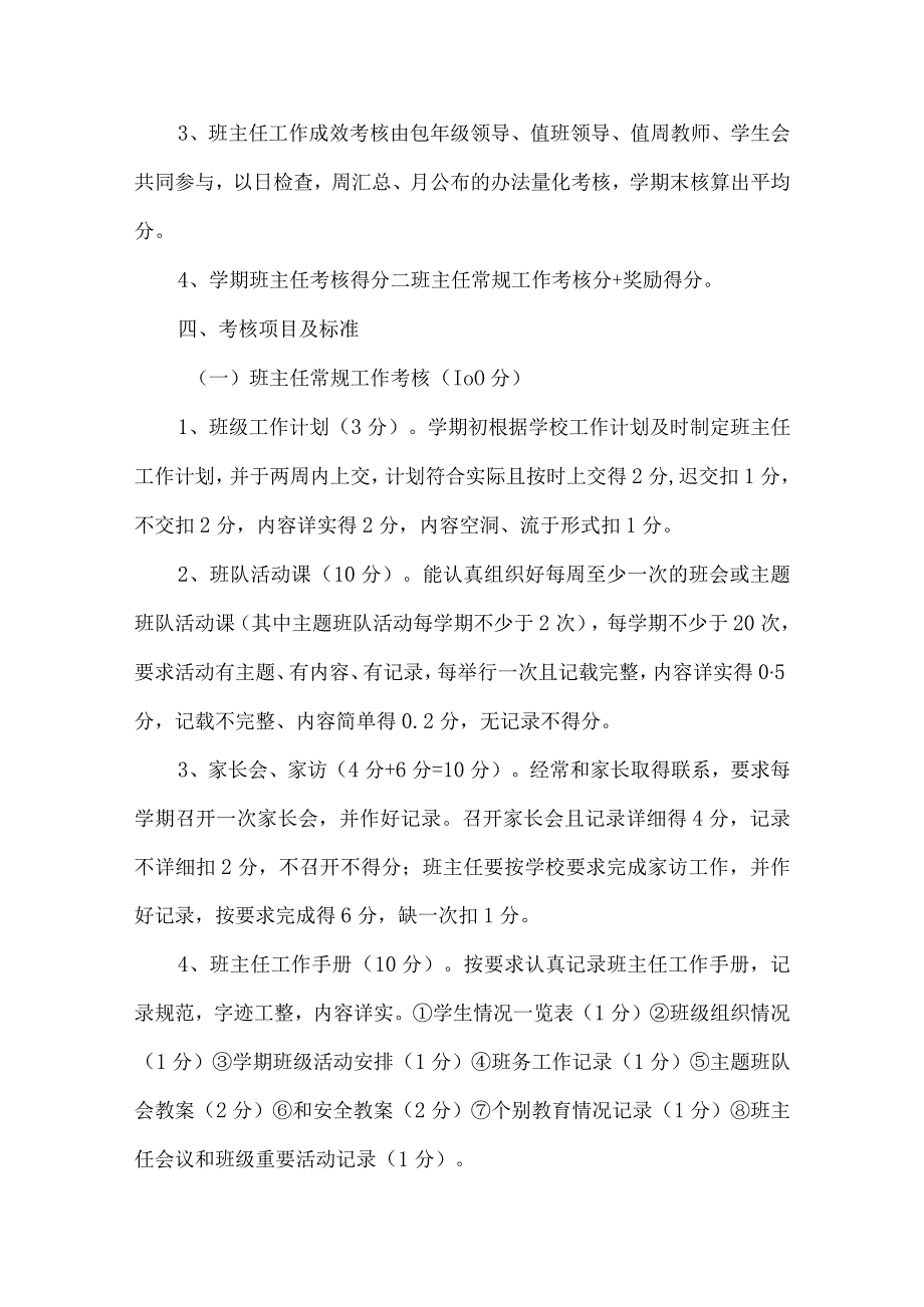 小学班主任工作量化考核实施细则.docx_第2页