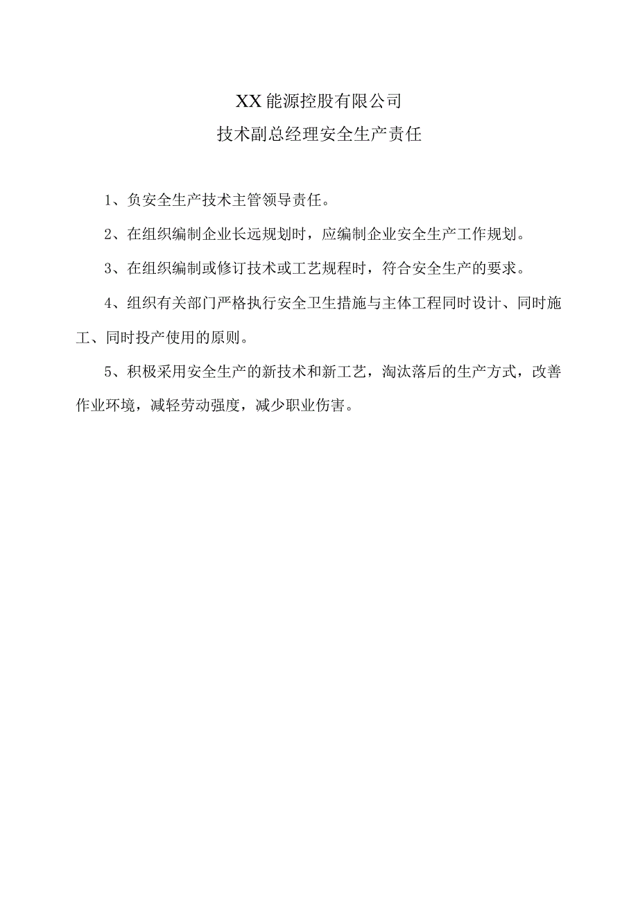 XX能源控股有限公司技术副总经理安全生产责任（2023年）.docx_第1页