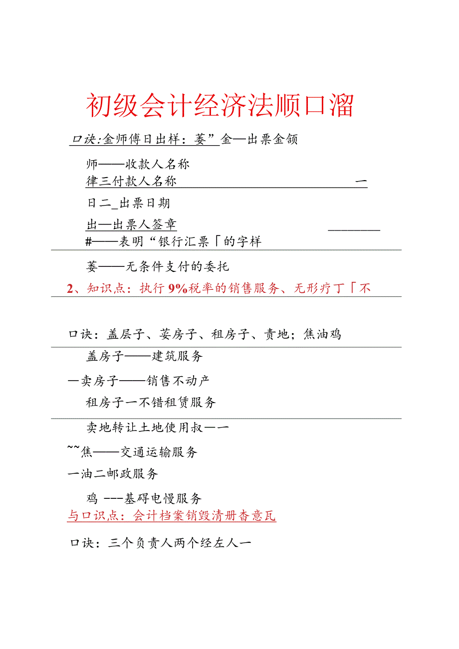 初级会计经济法口诀顺口溜.docx_第1页