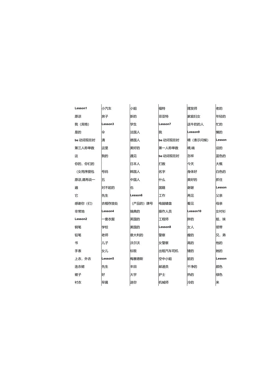 新概念第1册单词汇总打印版(中文).docx_第2页