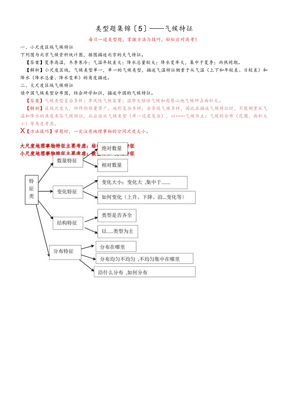 类型题集锦5 不同尺度的气候特征.docx_第1页