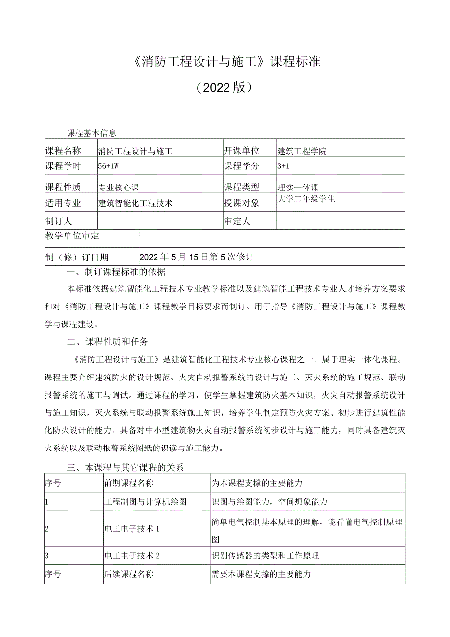 《消防工程设计与施工》课程标准.docx_第1页