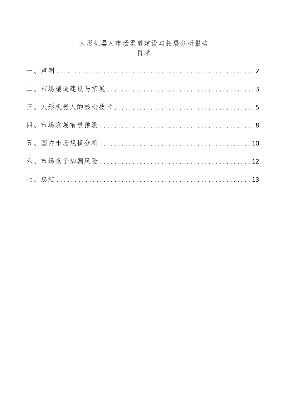 人形机器人市场渠道建设与拓展分析报告.docx_第1页