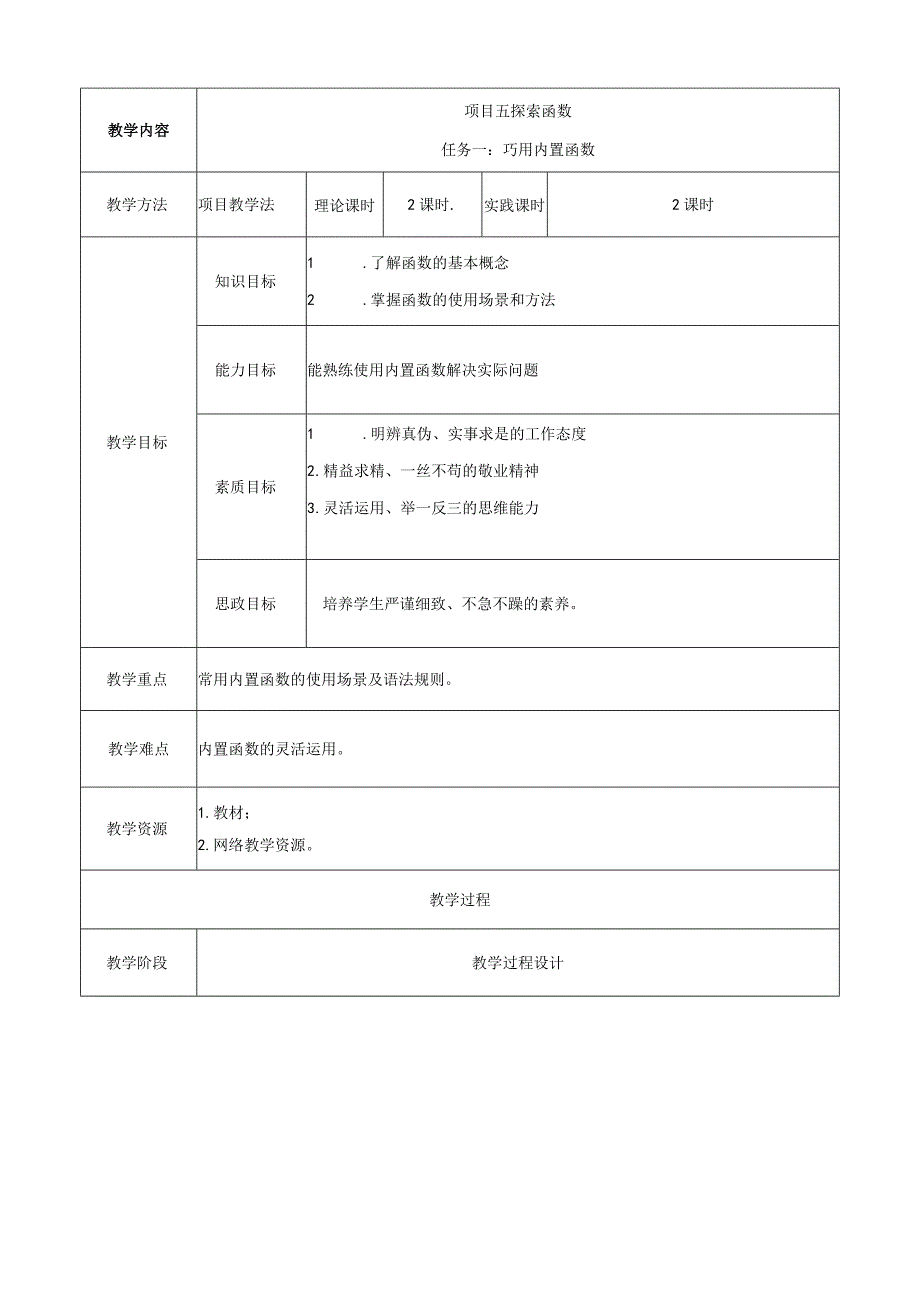 大数据技术在财务中的应用 教案 项目五 探索函数.docx_第1页