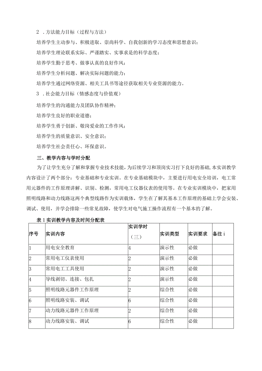 《电工实训》教学标准.docx_第2页