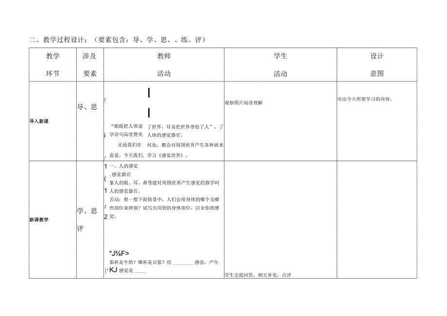 初中科学：感觉世界教学设计.docx_第2页