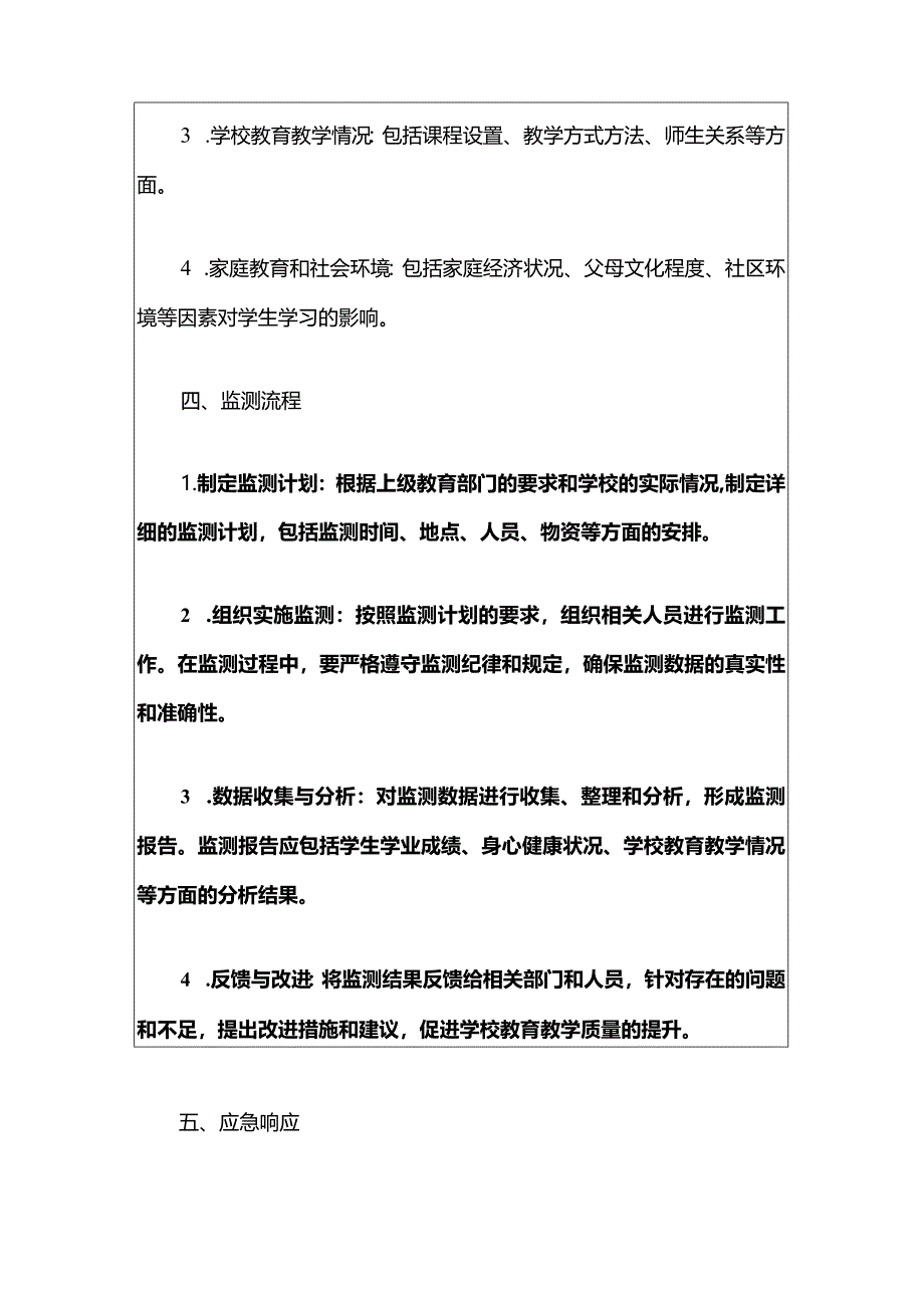 2024中学义务教育质量监测应急预案（最新版）.docx_第3页