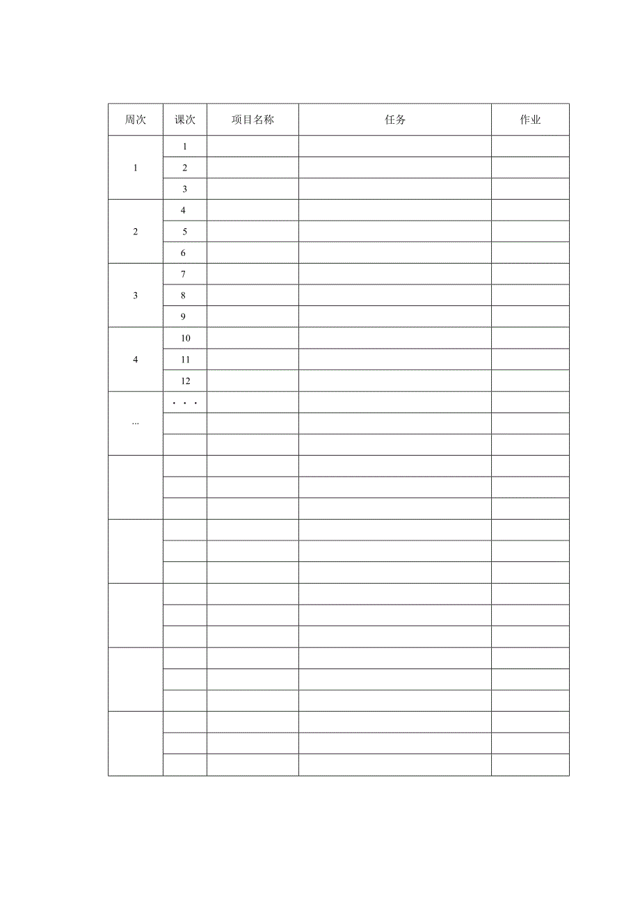 XX水利水电职业学院院教学进度表模板（2024年）.docx_第2页