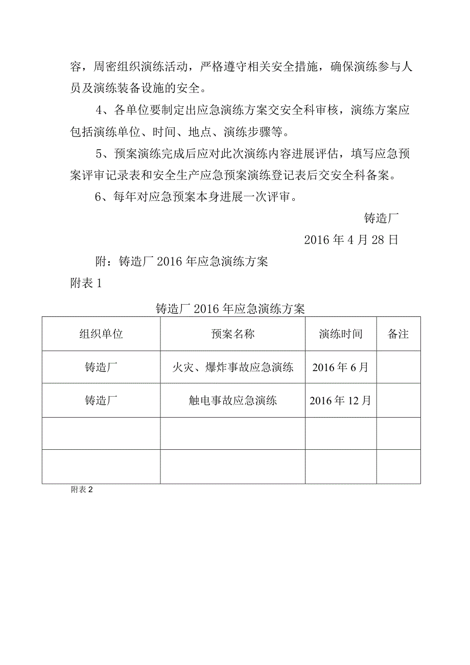 机械铸造企业应急救援预案演练计划.docx_第2页