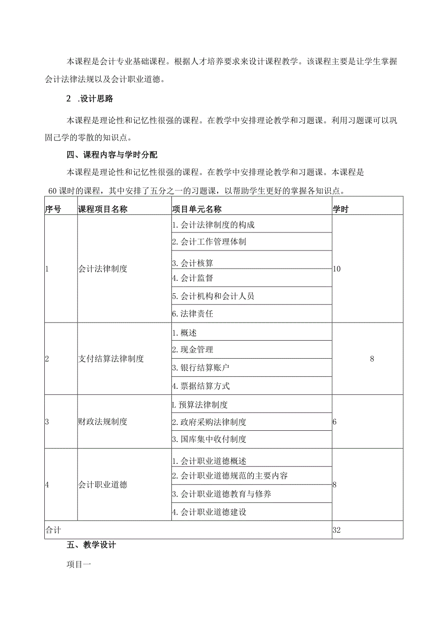 《财经法规与会计职业道德》课程教学大纲.docx_第2页