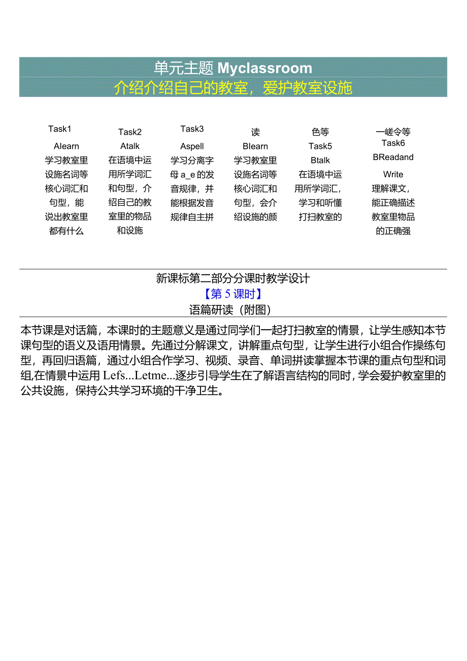 人教PEP四上大单元教学Unit 1 My classroom PB Let's talk 教案.docx_第3页