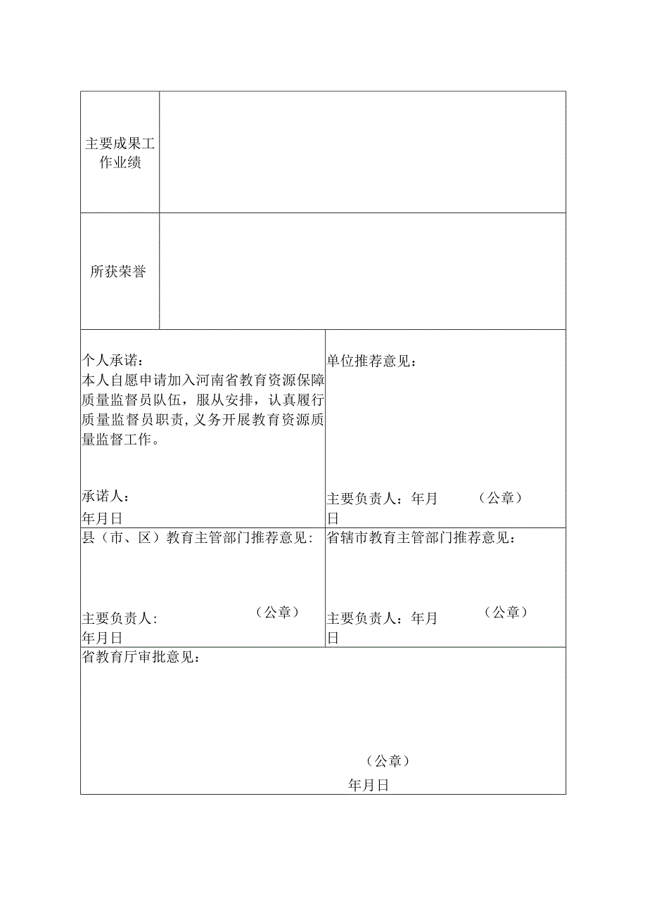 河南省教育资源保障质量监督员申报表.docx_第2页