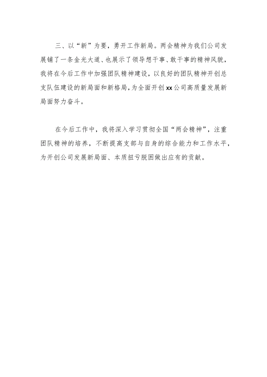 公司党总支部书记学习2024年全国两会精神研讨发言材料范文.docx_第2页