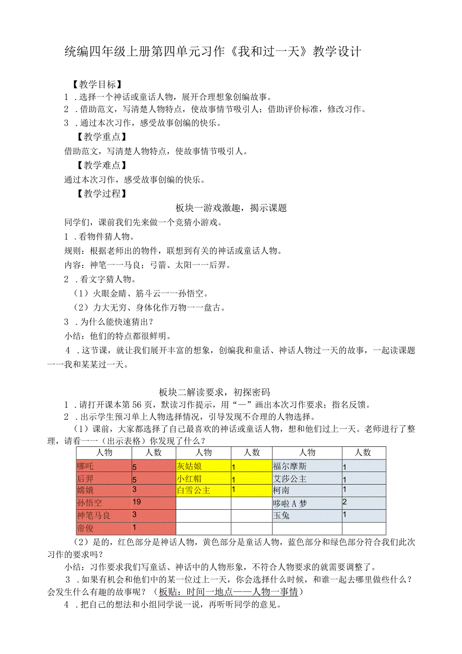 统编四年级上册第四单元习作《我和_____过一天》教学设计.docx_第1页