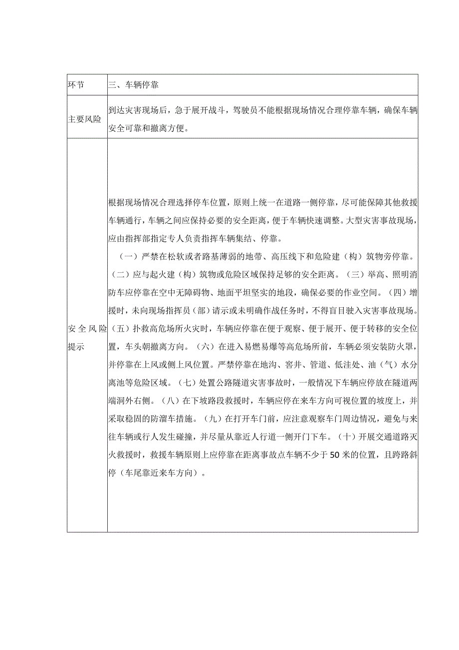 基层消防救援站作战环节风险提示单.docx_第3页