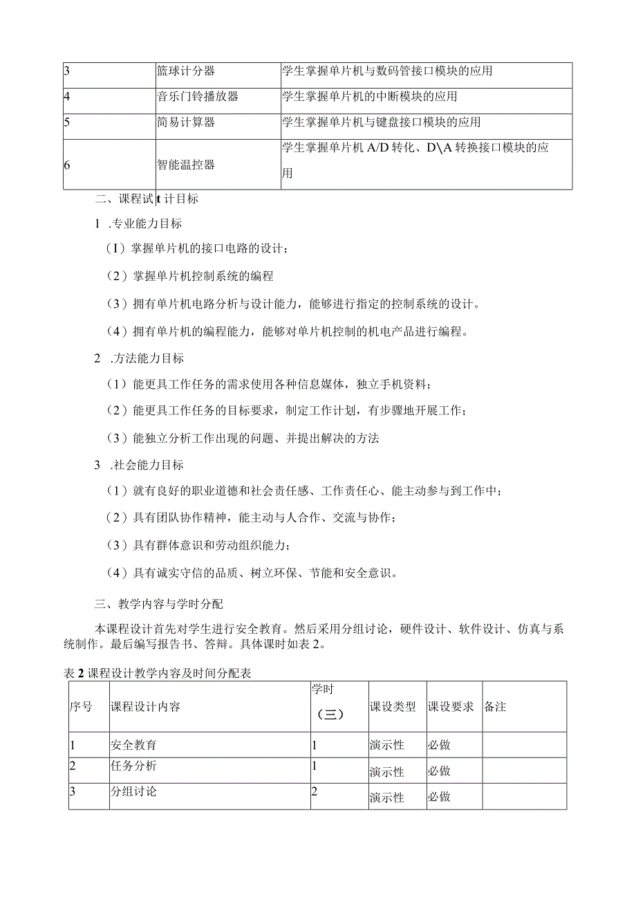 《单片机控制课程设计》教学标准.docx_第2页