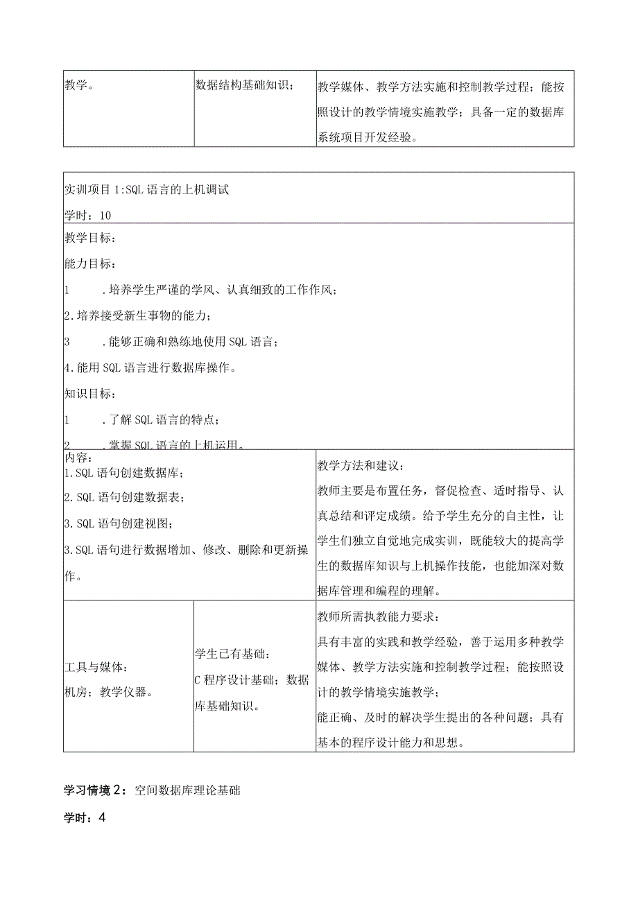 《空间数据库技术应用》学习领域课程标准.docx_第3页