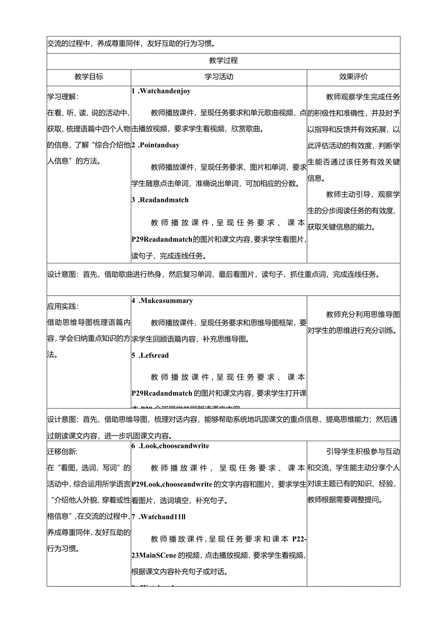 人教PEP四上大单元教学Unit 3 My friends 第6课时 教案.docx_第3页