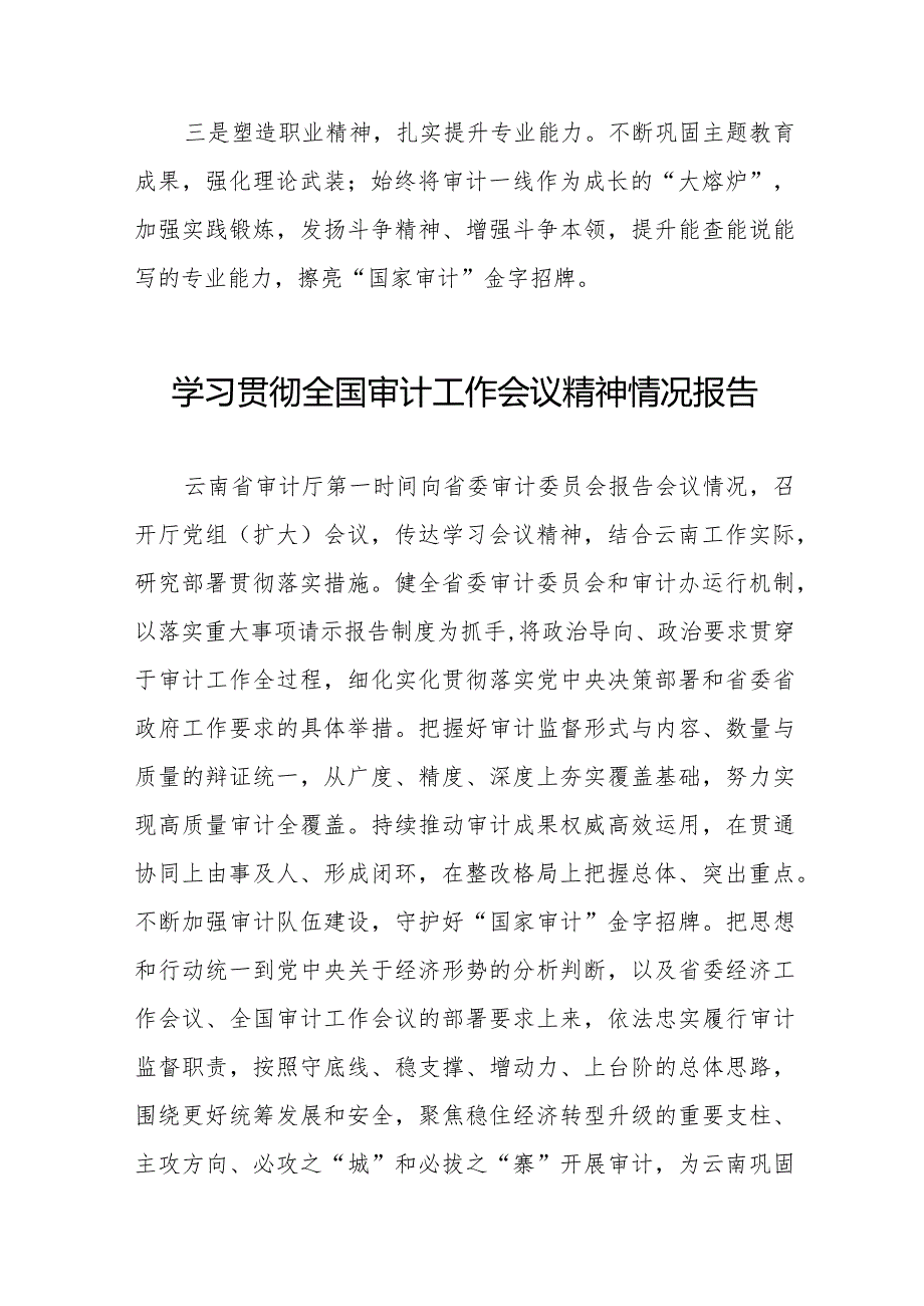 2024全国审计工作会议精神学习贯彻工作总结十五篇.docx_第3页