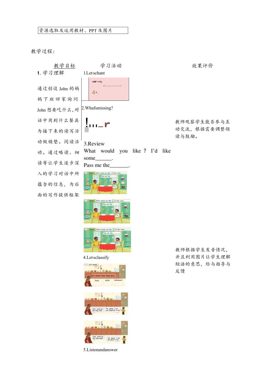 人教PEP四上大单元教学设计Unit5 Dinner's ready B read and write.docx_第2页