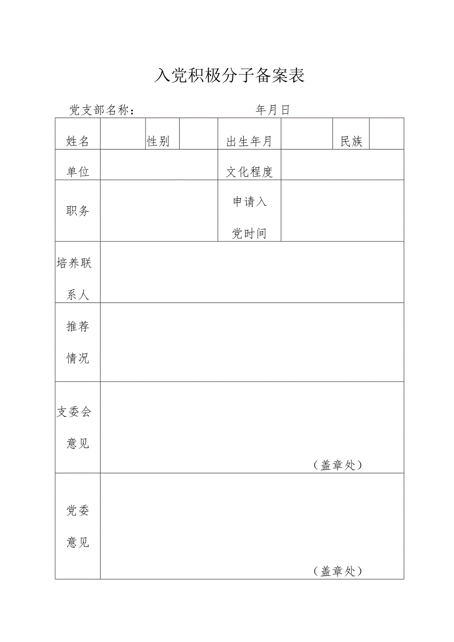 入党积极分子备案表.docx_第1页