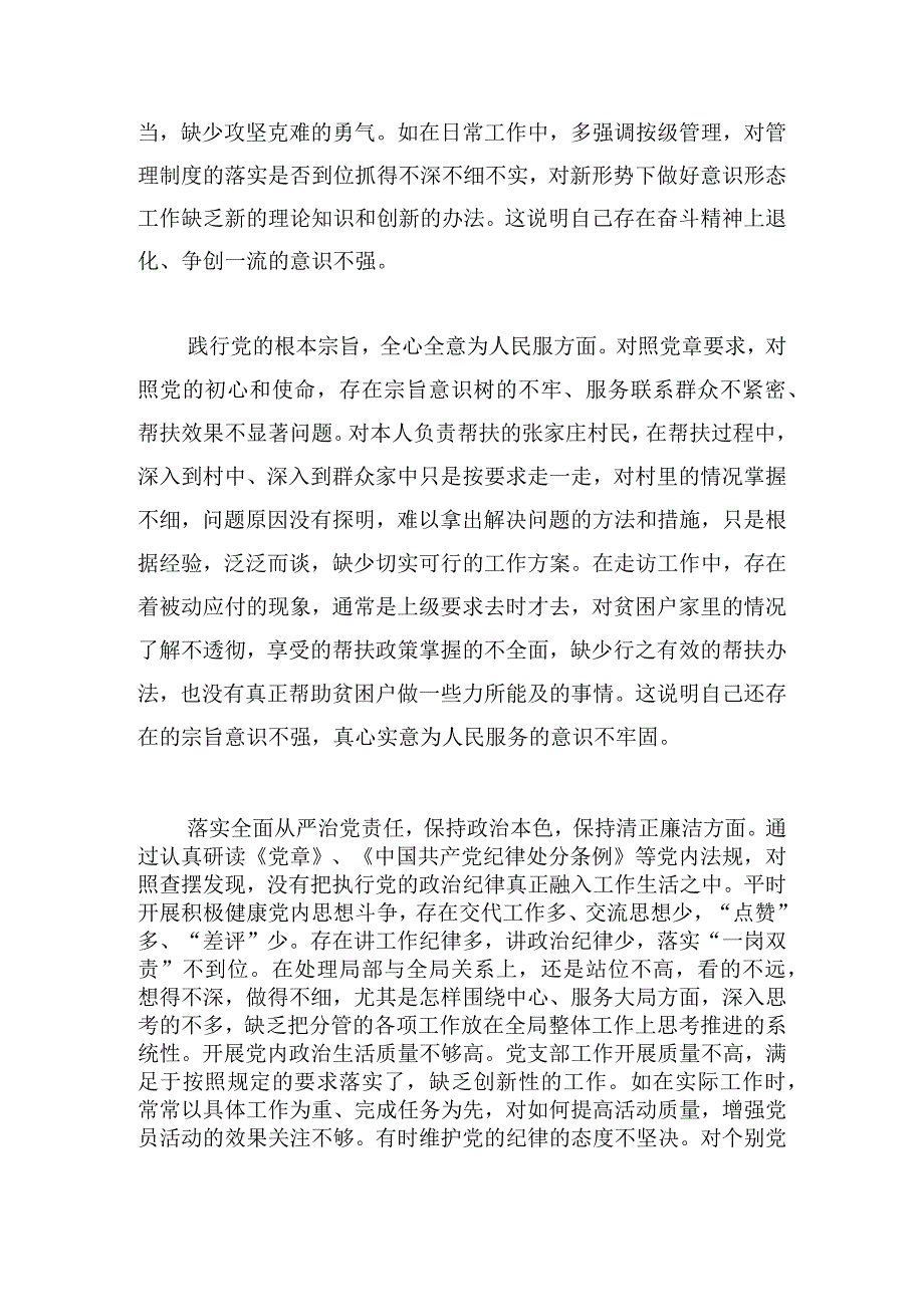 市文化和旅游局常务副局长党性检视剖析材料.docx_第3页