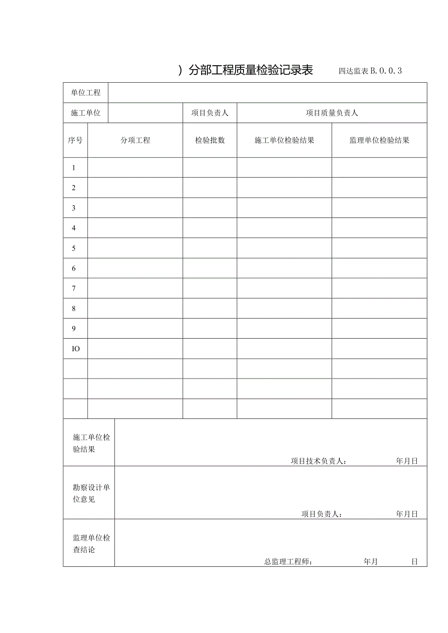 B.0.0.3分部工程质量检验记录表.docx_第1页