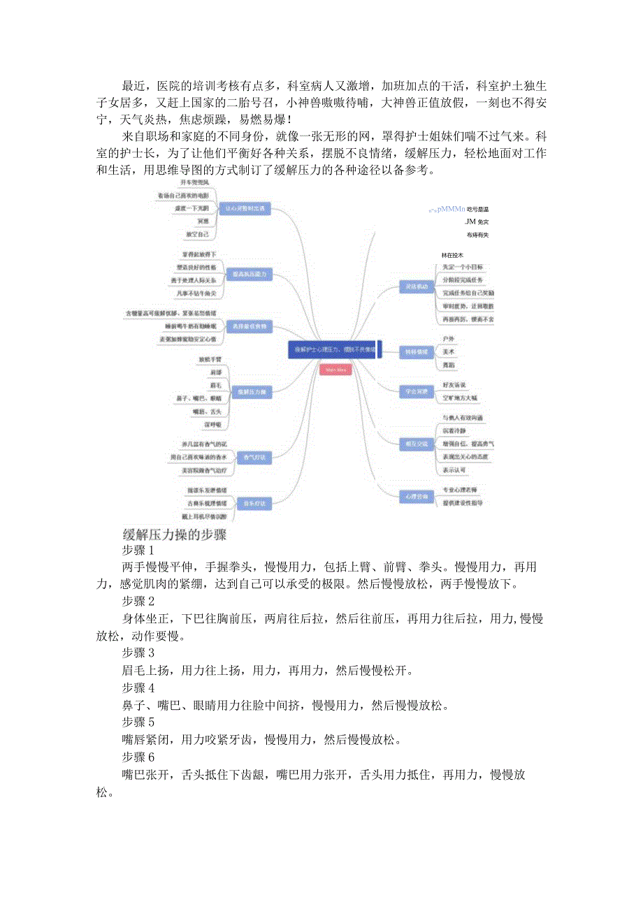 (护理管理辅导)巧用思维导图缓解护士压力.docx_第1页