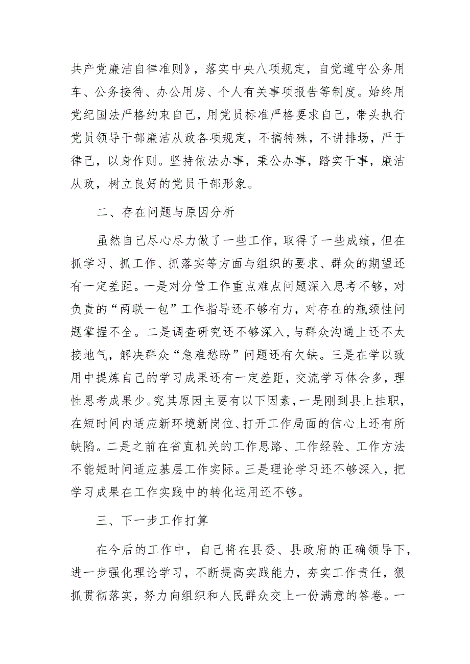 挂职副县长2023年度个人述职报告范文.docx_第3页