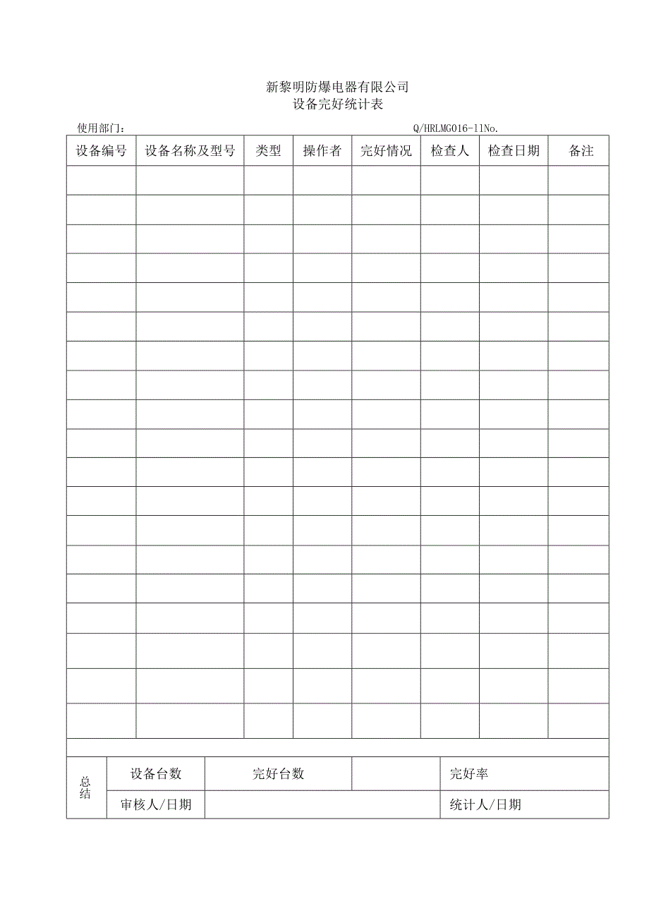 QHRLMG016-11《设备完好统计表》.docx_第1页