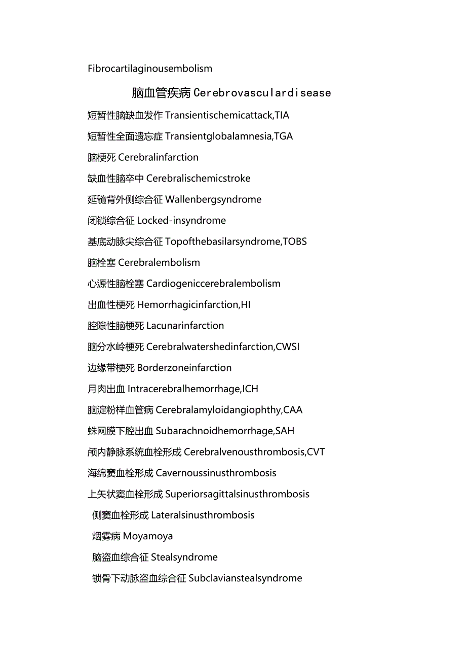 周围神经疾病、脊髓疾病、中枢神经系统脱髓鞘疾病、癫痫、运动性障碍等神经科疾病名称及英文缩写.docx_第3页