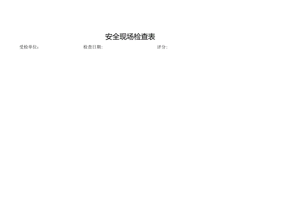 安全现场检查标准表.docx_第1页